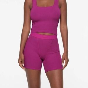 SKIMS COTTON RIB BOXERS LOLLIPOP